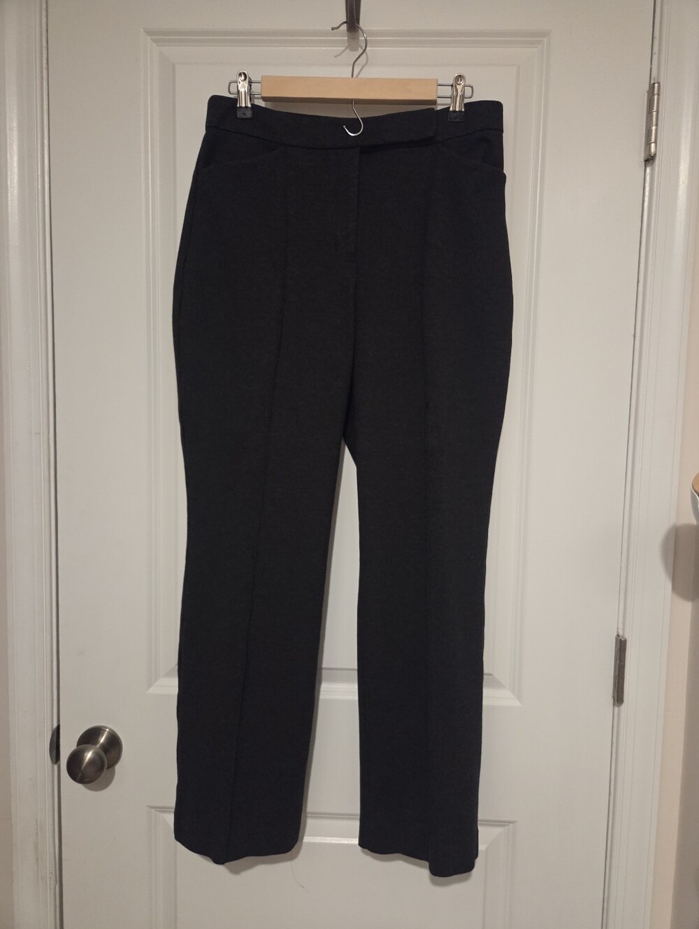 Express Midrise Curvy Boot Grey Ponte Seamed Dress Pants